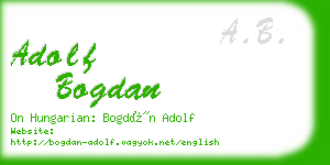 adolf bogdan business card